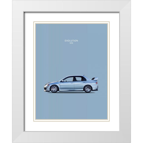Mitsubishi Lancer Evo. VIII White Modern Wood Framed Art Print with Double Matting by Rogan, Mark