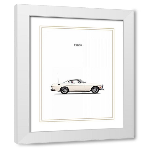 Volvo P1800 White Modern Wood Framed Art Print with Double Matting by Rogan, Mark
