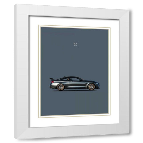 BMW M4 GTS White Modern Wood Framed Art Print with Double Matting by Rogan, Mark