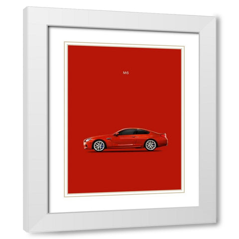 BMW M6 White Modern Wood Framed Art Print with Double Matting by Rogan, Mark