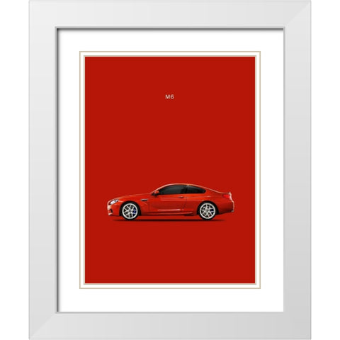 BMW M6 White Modern Wood Framed Art Print with Double Matting by Rogan, Mark