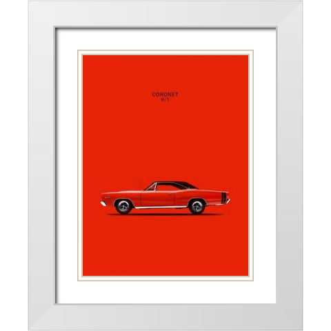 Dodge Coronet RT426 Hemi 1968 White Modern Wood Framed Art Print with Double Matting by Rogan, Mark