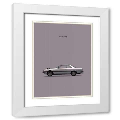 Nissan Skyline 2000GT White Modern Wood Framed Art Print with Double Matting by Rogan, Mark