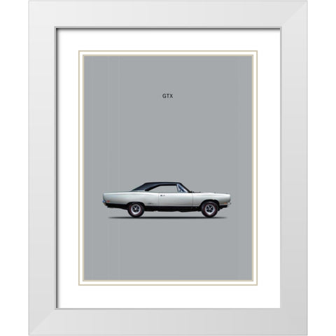 Plymouth GTX Coupe 1969 White Modern Wood Framed Art Print with Double Matting by Rogan, Mark