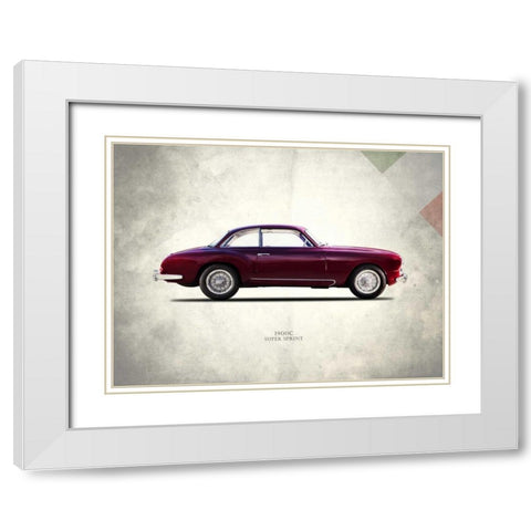 Alfa-Romeo 1900C Super-Sprint White Modern Wood Framed Art Print with Double Matting by Rogan, Mark