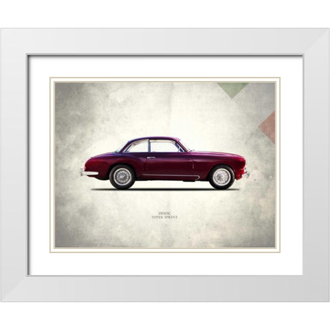 Alfa-Romeo 1900C Super-Sprint White Modern Wood Framed Art Print with Double Matting by Rogan, Mark