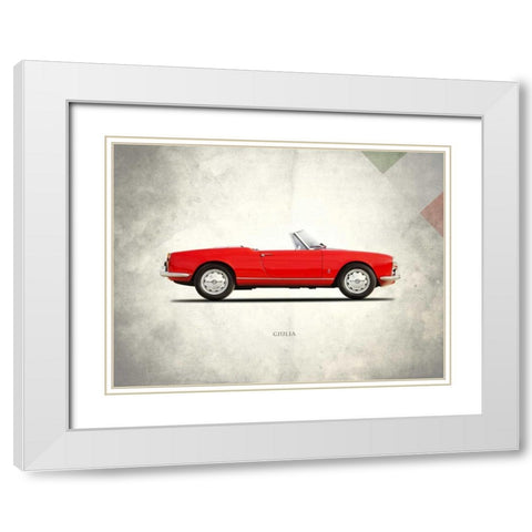 Alfa-Romeo Giulia 1600 Spider White Modern Wood Framed Art Print with Double Matting by Rogan, Mark