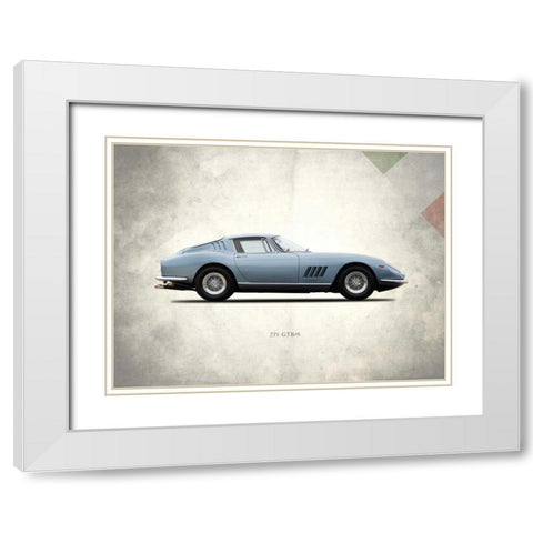 Ferrari 275 GTB-6C 1966 White Modern Wood Framed Art Print with Double Matting by Rogan, Mark