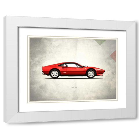 Ferrari 308GT Berlinetta 1977 White Modern Wood Framed Art Print with Double Matting by Rogan, Mark