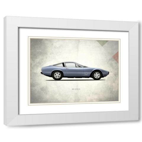 Ferrari 365GTC-4 1972 White Modern Wood Framed Art Print with Double Matting by Rogan, Mark