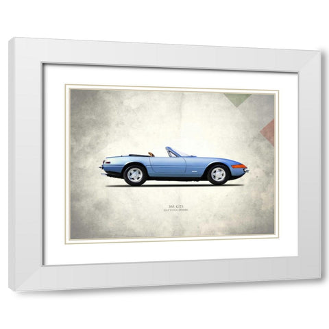 Ferrari 365GTS Daytona Spider White Modern Wood Framed Art Print with Double Matting by Rogan, Mark