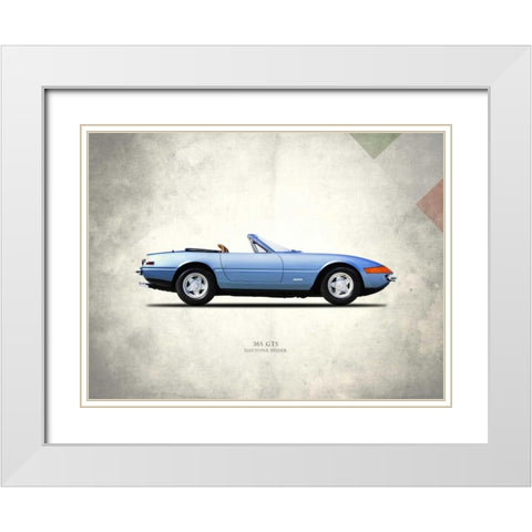 Ferrari 365GTS Daytona Spider White Modern Wood Framed Art Print with Double Matting by Rogan, Mark