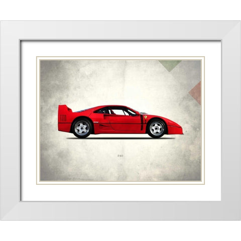 Ferrari F40 Berlinette 1992 White Modern Wood Framed Art Print with Double Matting by Rogan, Mark