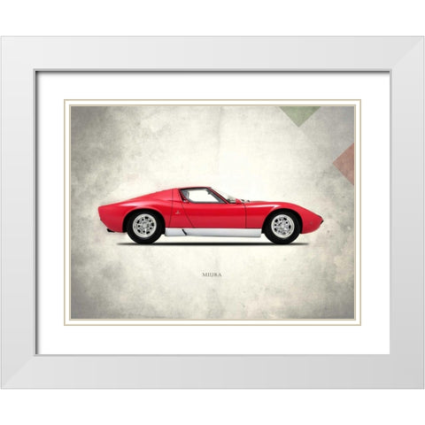 Lamborghini Miura P400 1967 White Modern Wood Framed Art Print with Double Matting by Rogan, Mark