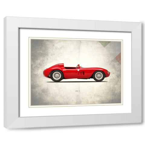 Maserati 300-S 1955 White Modern Wood Framed Art Print with Double Matting by Rogan, Mark