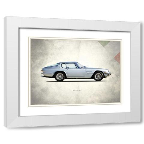 Maserati Mistral 1969 White Modern Wood Framed Art Print with Double Matting by Rogan, Mark