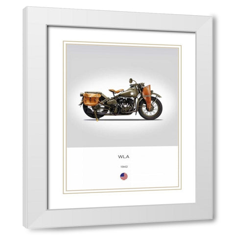 Harley Davidson WLA 1942 White Modern Wood Framed Art Print with Double Matting by Rogan, Mark