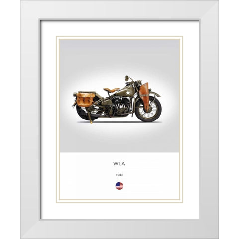 Harley Davidson WLA 1942 White Modern Wood Framed Art Print with Double Matting by Rogan, Mark