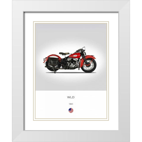 Harley Davidson WLD 1941 White Modern Wood Framed Art Print with Double Matting by Rogan, Mark