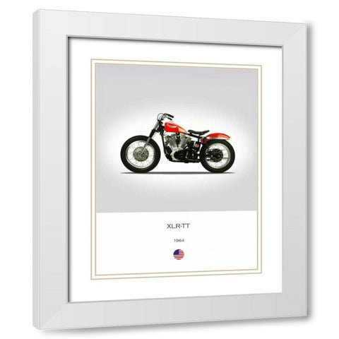 Harley Davidson XLR TT 1964 White Modern Wood Framed Art Print with Double Matting by Rogan, Mark