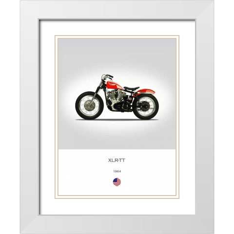 Harley Davidson XLR TT 1964 White Modern Wood Framed Art Print with Double Matting by Rogan, Mark