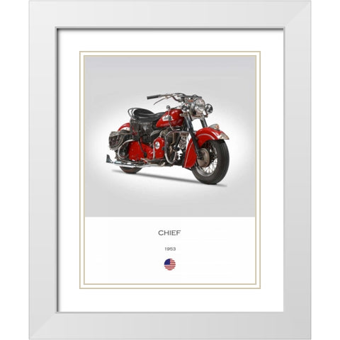 Indian Chief 1953 White Modern Wood Framed Art Print with Double Matting by Rogan, Mark