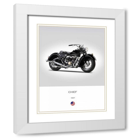 Indian Chief Type 347 1947 White Modern Wood Framed Art Print with Double Matting by Rogan, Mark