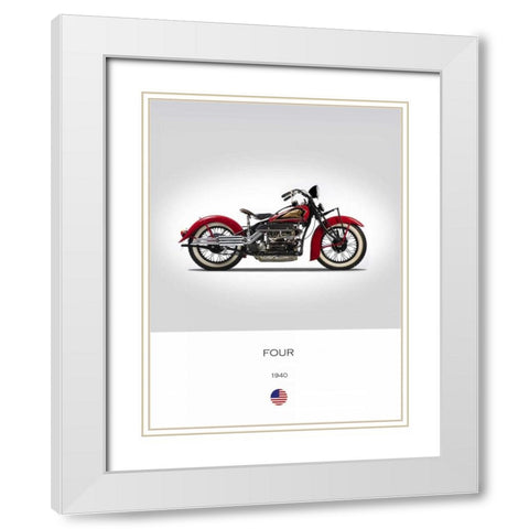 Indian Four 1940 White Modern Wood Framed Art Print with Double Matting by Rogan, Mark