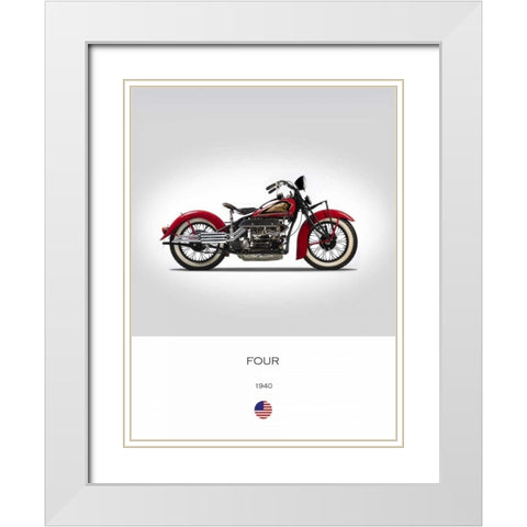 Indian Four 1940 White Modern Wood Framed Art Print with Double Matting by Rogan, Mark