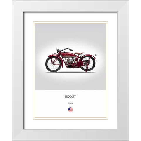 Indian Scout 1924 White Modern Wood Framed Art Print with Double Matting by Rogan, Mark