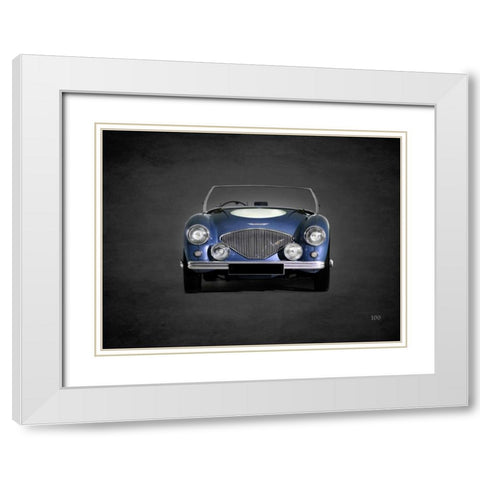 Austin-Healey 100 1953 White Modern Wood Framed Art Print with Double Matting by Rogan, Mark