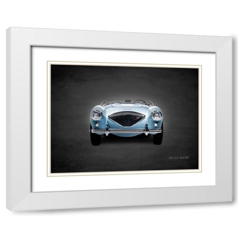 Austin-Healey 100 LeMans 1956 White Modern Wood Framed Art Print with Double Matting by Rogan, Mark