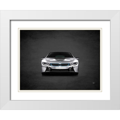 BMW i8 White Modern Wood Framed Art Print with Double Matting by Rogan, Mark