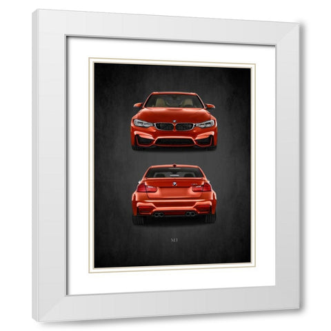 BMW M3 White Modern Wood Framed Art Print with Double Matting by Rogan, Mark