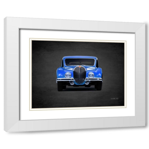 Bugatti Type-57 1936 White Modern Wood Framed Art Print with Double Matting by Rogan, Mark