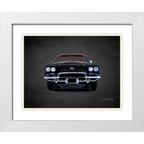 Chevrolet Corvette 1962 White Modern Wood Framed Art Print with Double Matting by Rogan, Mark