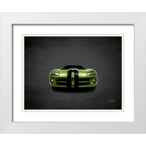 Dodge Viper Green White Modern Wood Framed Art Print with Double Matting by Rogan, Mark