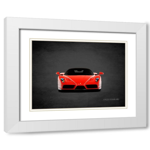 Ferrari Enzo Front White Modern Wood Framed Art Print with Double Matting by Rogan, Mark