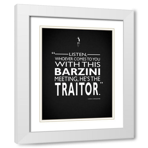 Godfather Barzini Traitor White Modern Wood Framed Art Print with Double Matting by Rogan, Mark