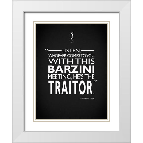 Godfather Barzini Traitor White Modern Wood Framed Art Print with Double Matting by Rogan, Mark