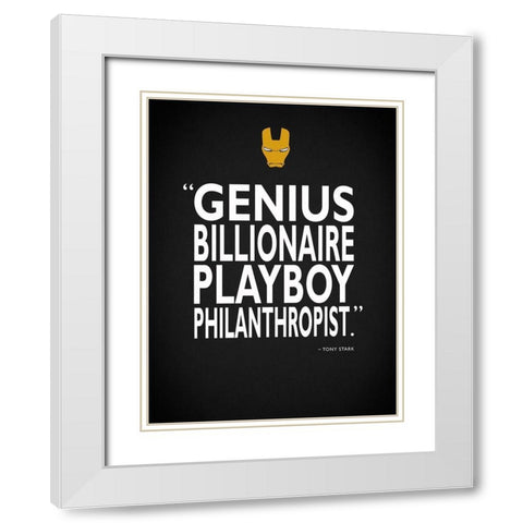 Iron Man Playboy White Modern Wood Framed Art Print with Double Matting by Rogan, Mark