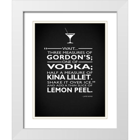 James Bond - 3 Measures White Modern Wood Framed Art Print with Double Matting by Rogan, Mark