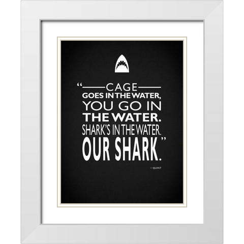 Jaws White Modern Wood Framed Art Print with Double Matting by Rogan, Mark