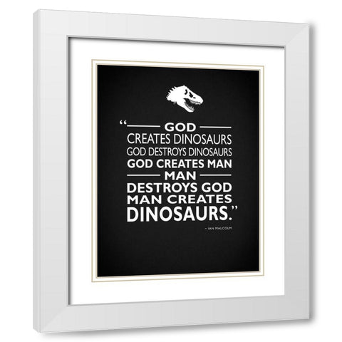 Jurassic Park - Creates White Modern Wood Framed Art Print with Double Matting by Rogan, Mark