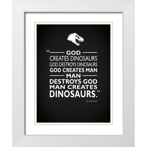 Jurassic Park - Creates White Modern Wood Framed Art Print with Double Matting by Rogan, Mark