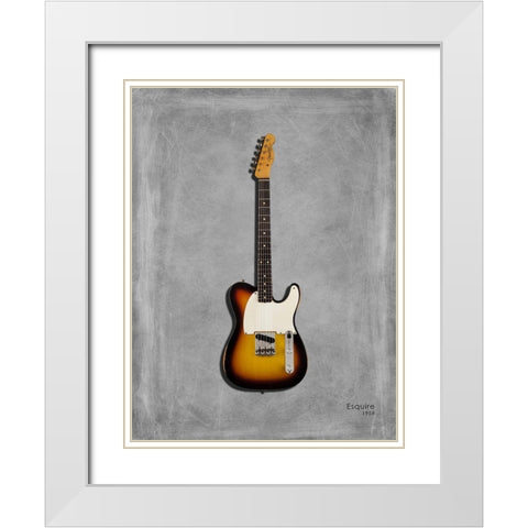 Fender Equire 59 White Modern Wood Framed Art Print with Double Matting by Rogan, Mark