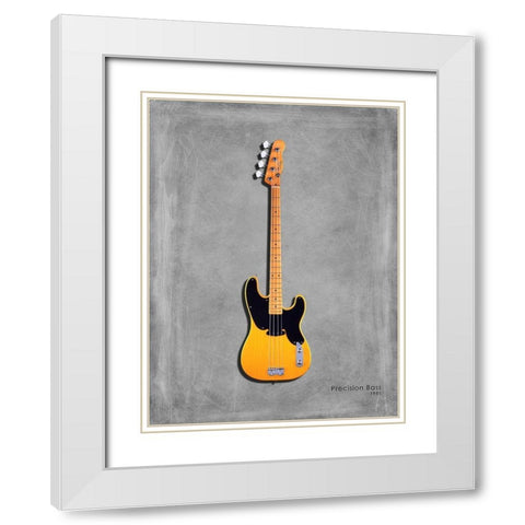 Fender Precision Bass 51 White Modern Wood Framed Art Print with Double Matting by Rogan, Mark