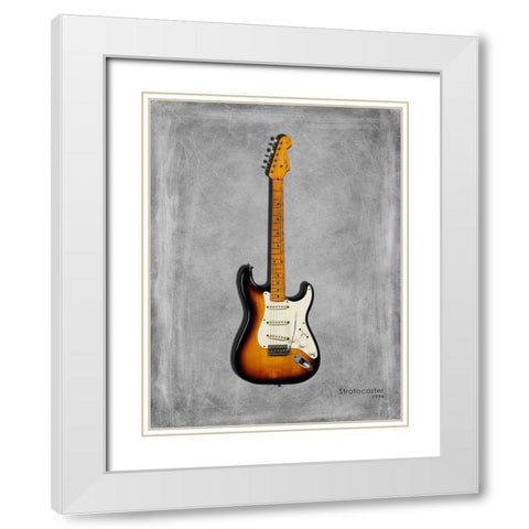 Fender Stratocaster 54 White Modern Wood Framed Art Print with Double Matting by Rogan, Mark