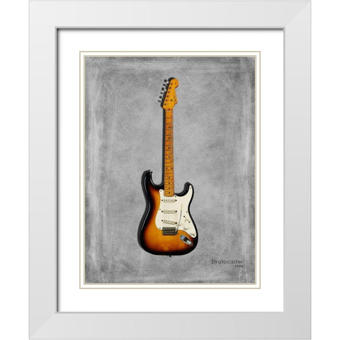 Fender Stratocaster 54 White Modern Wood Framed Art Print with Double Matting by Rogan, Mark