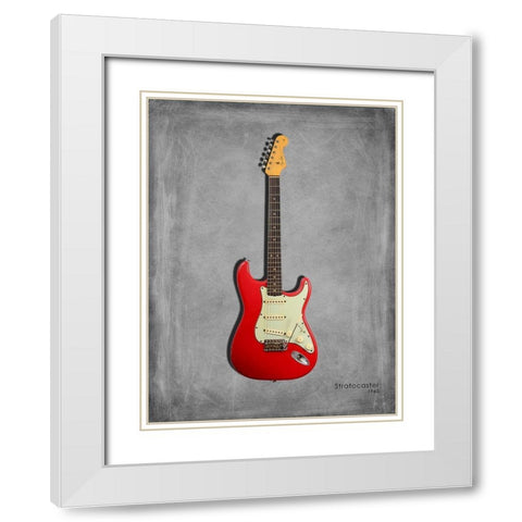 Fender Stratocaster 63 White Modern Wood Framed Art Print with Double Matting by Rogan, Mark